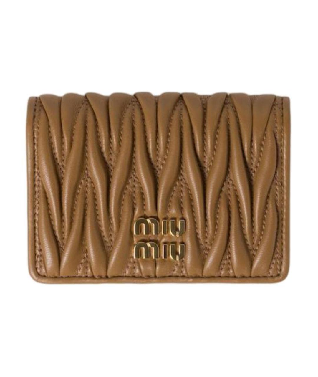 MIU MIU Коричневый кожаный кошелек, фото 1