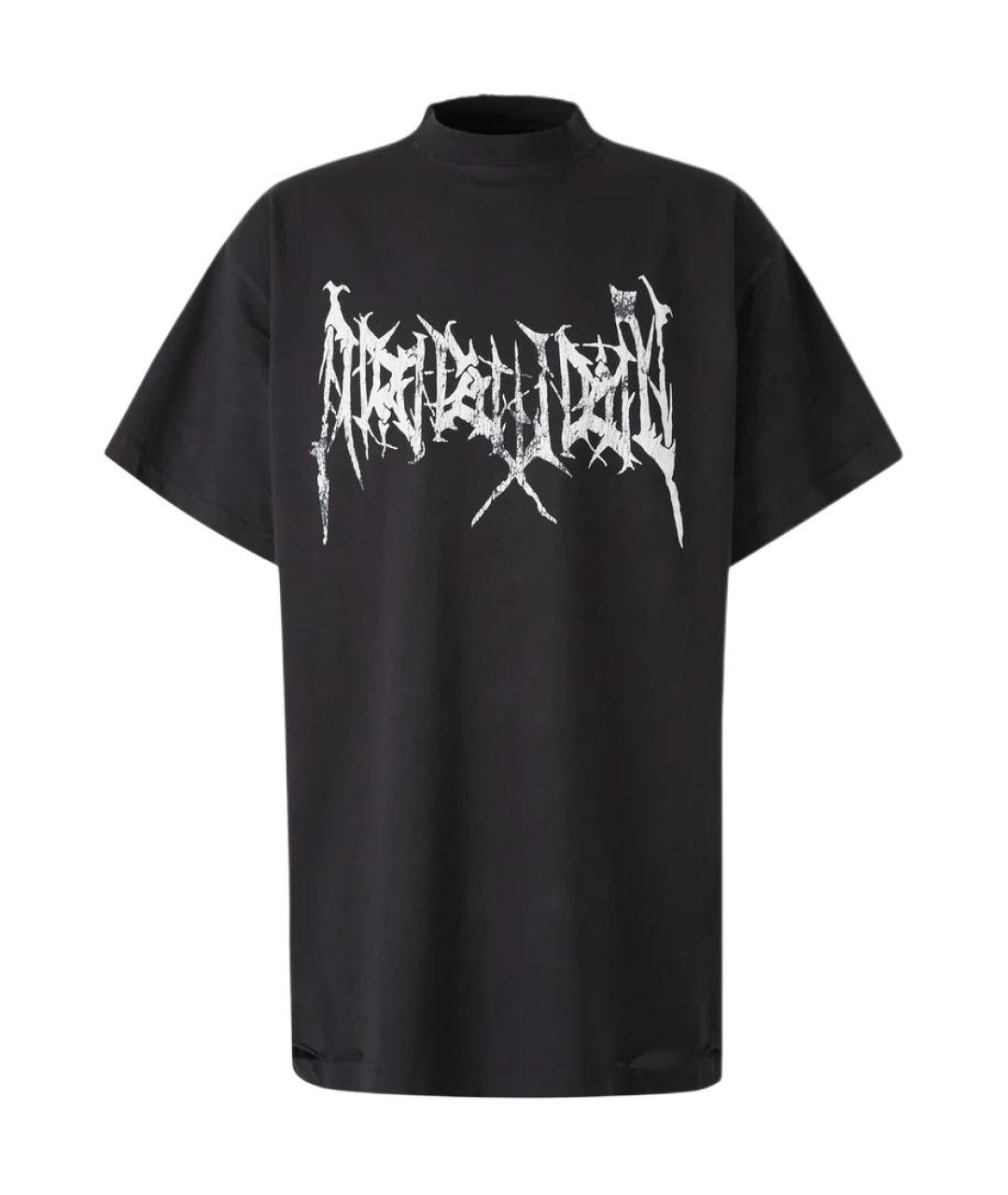 BALENCIAGA Черная хлопковая футболка, фото 1