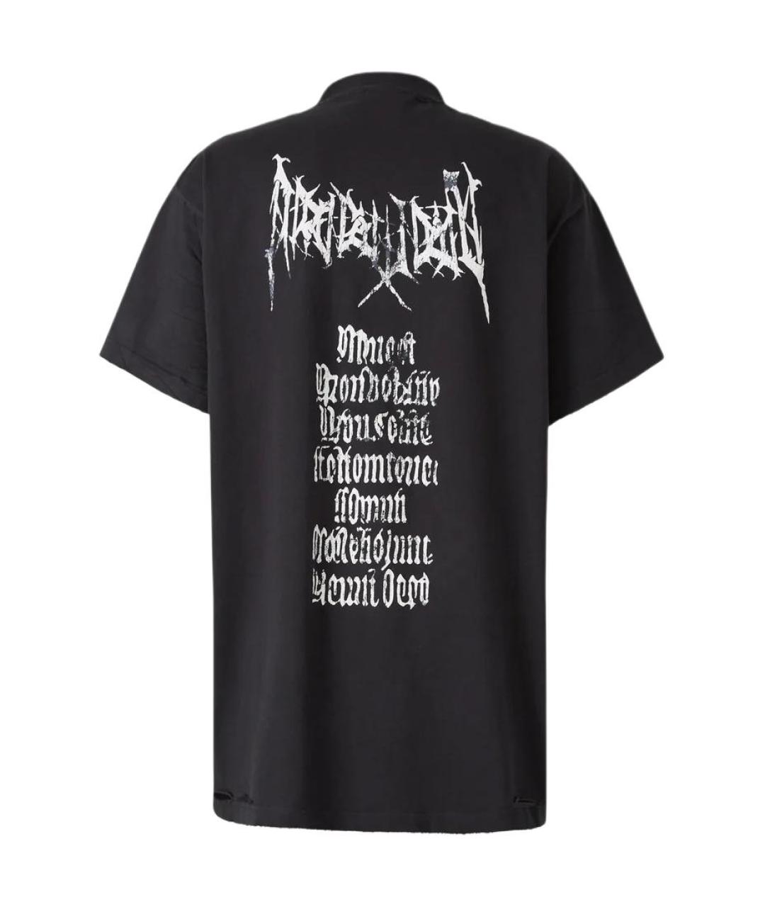 BALENCIAGA Черная хлопковая футболка, фото 2