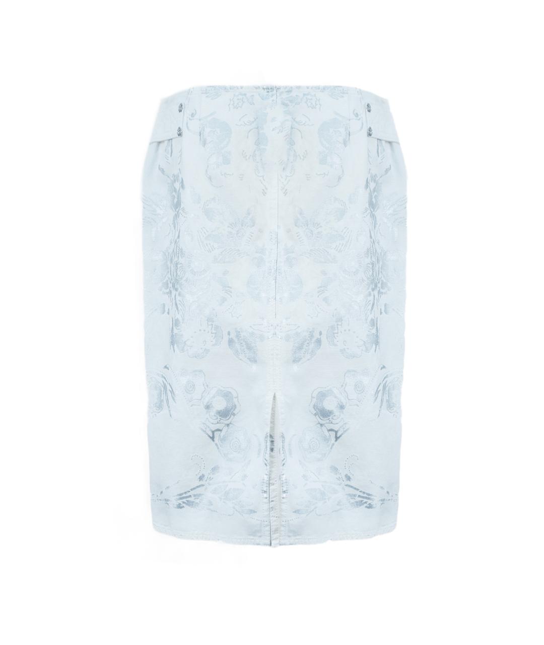 ROBERTO CAVALLI Белая деним юбка мини, фото 2