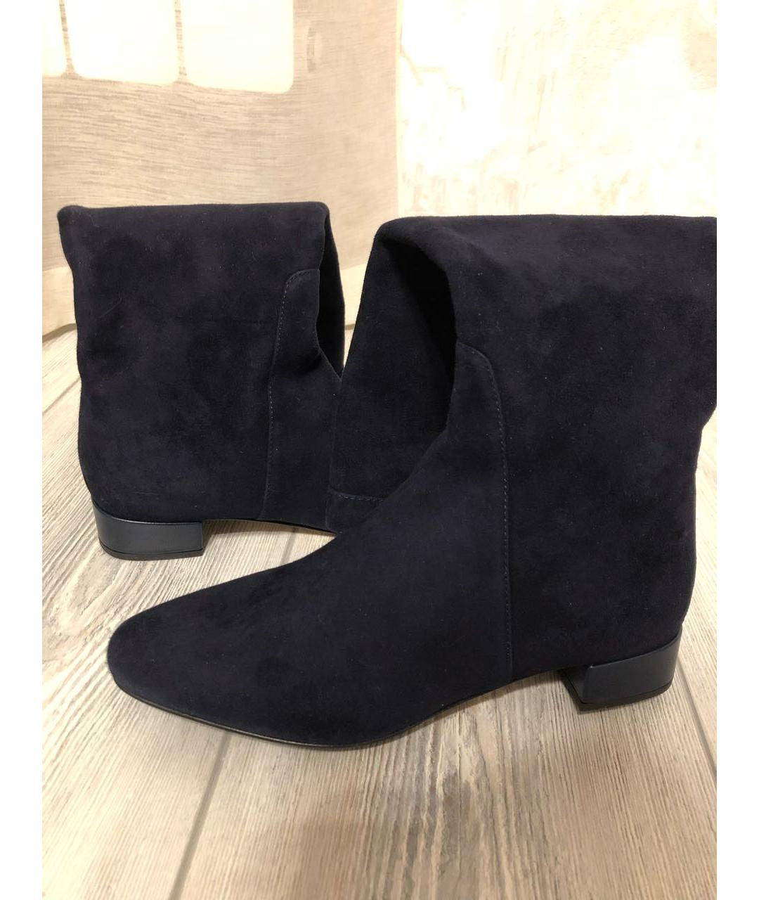 CHRISTIAN DIOR Синие замшевые сапоги, фото 3