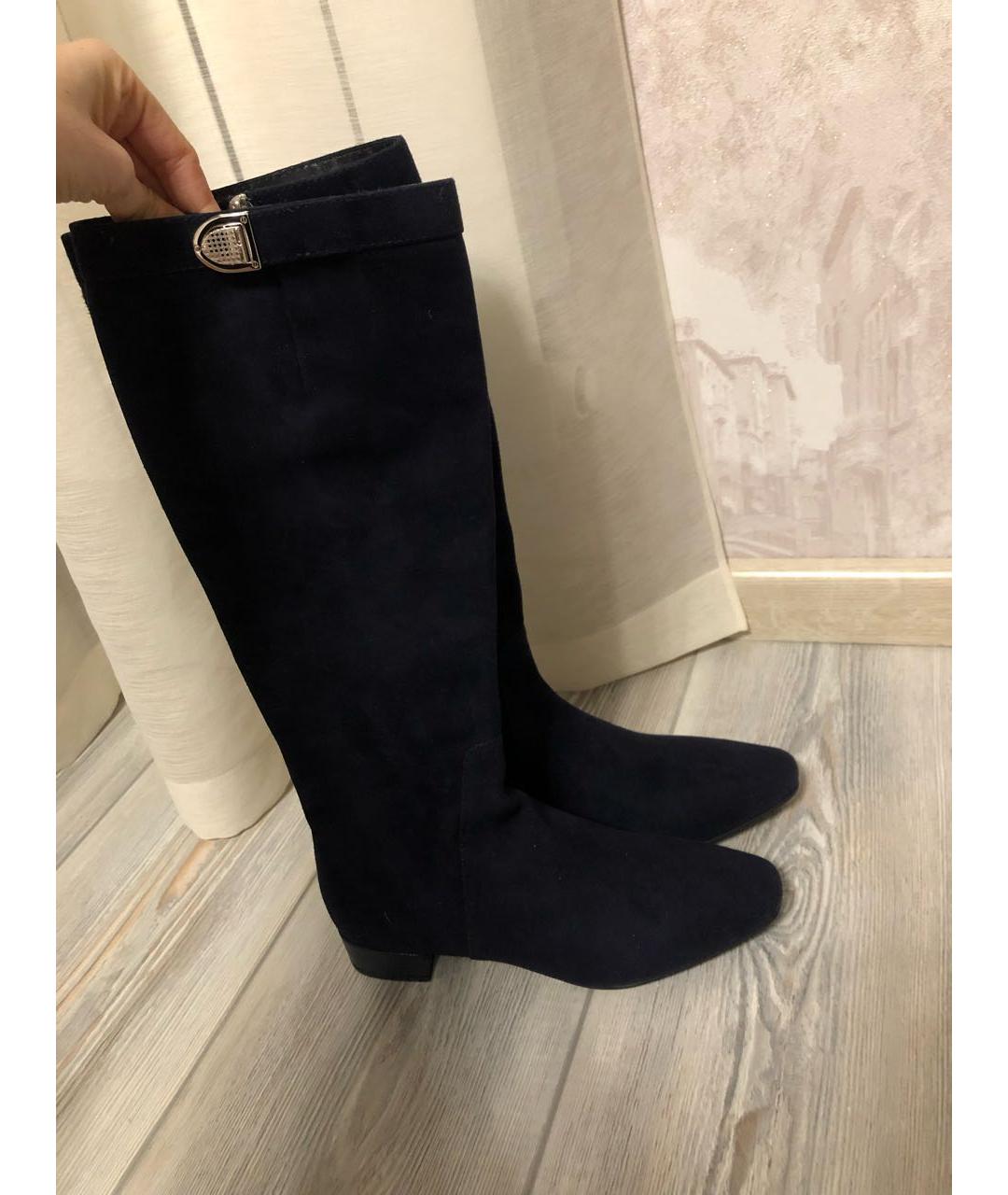 CHRISTIAN DIOR Синие замшевые сапоги, фото 8