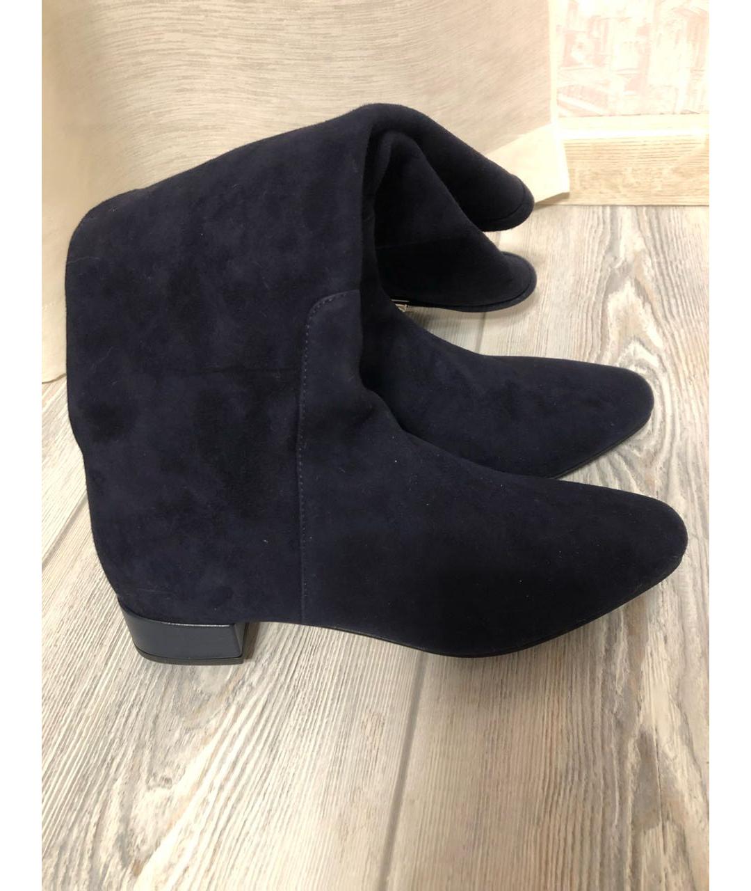 CHRISTIAN DIOR Синие замшевые сапоги, фото 2