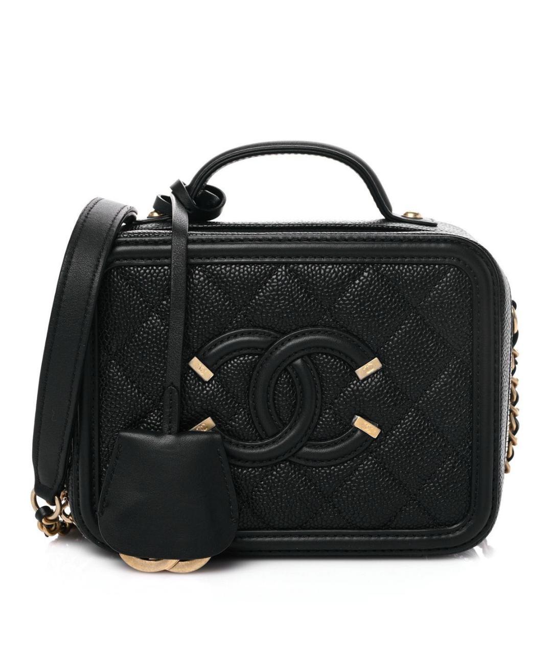 CHANEL Черная кожаная сумка через плечо, фото 8