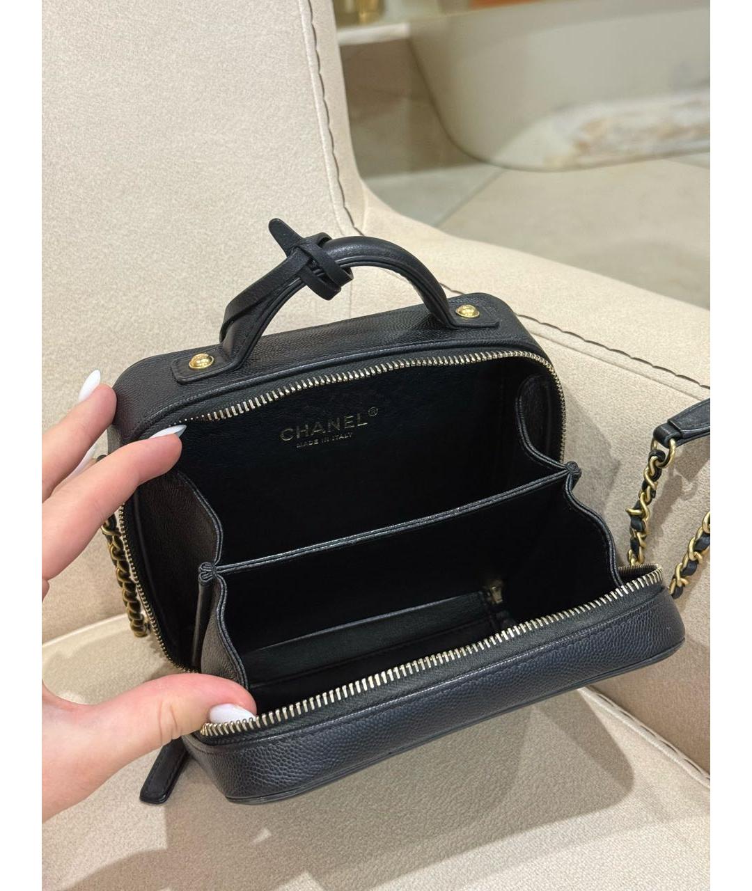 CHANEL Черная кожаная сумка через плечо, фото 6