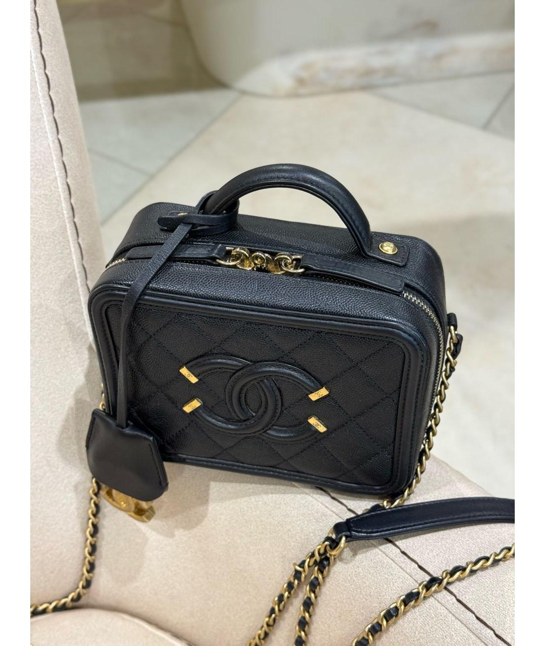 CHANEL Черная кожаная сумка через плечо, фото 3
