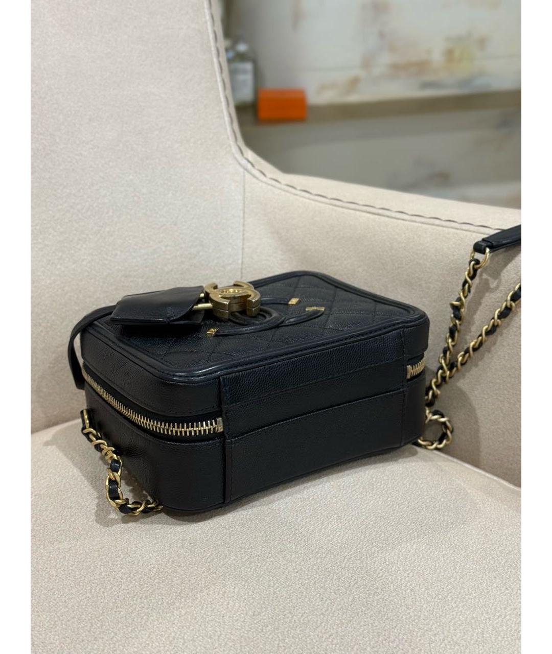 CHANEL Черная кожаная сумка через плечо, фото 5
