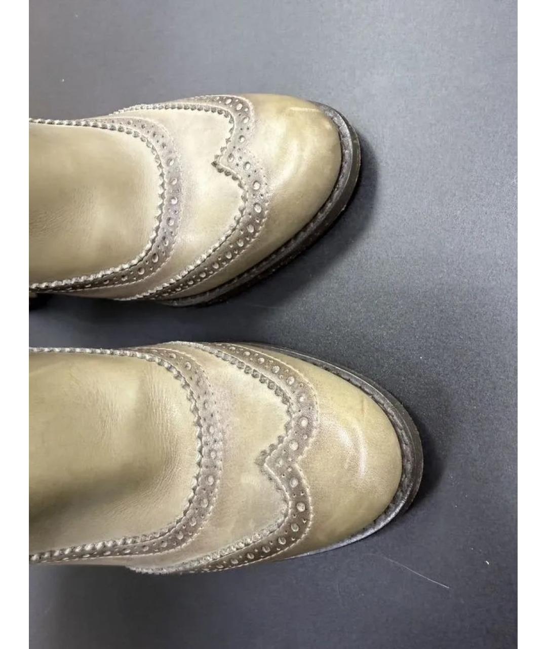 GUCCI Бежевые кожаные сапоги, фото 5