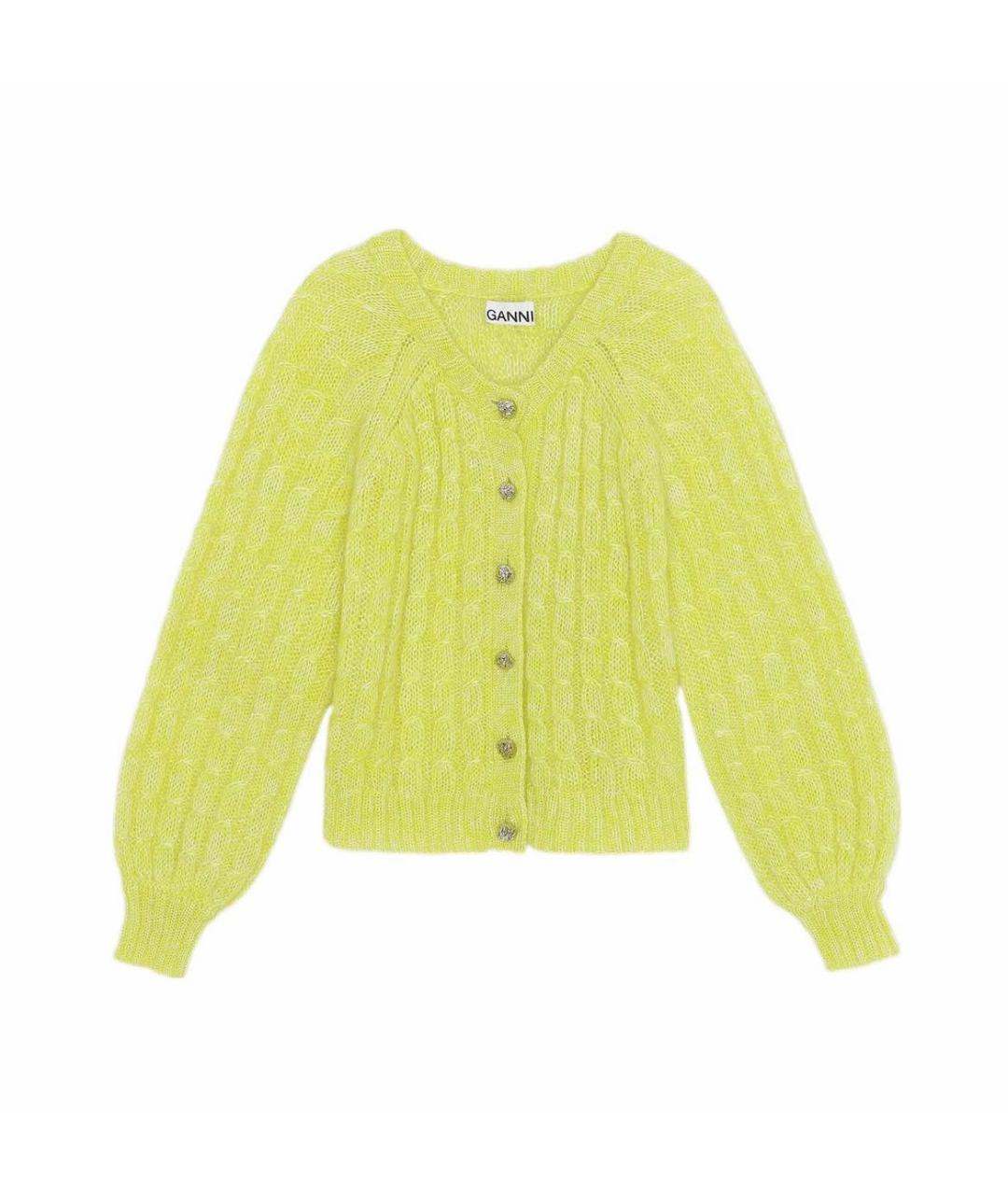 GANNI Желтый шерстяной кардиган, фото 1