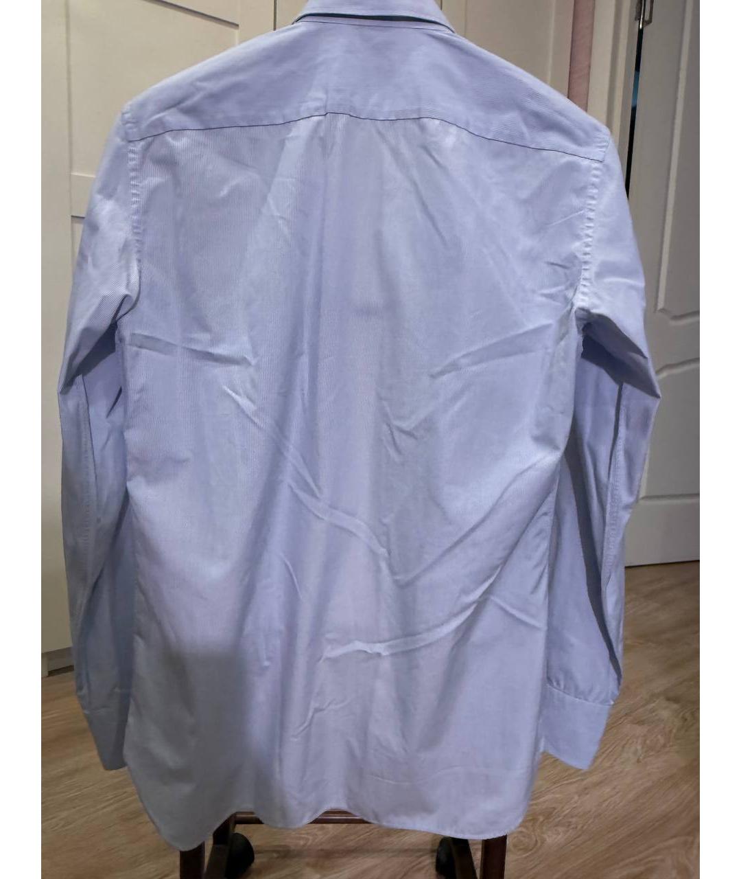 ERMENEGILDO ZEGNA XXX Голубая хлопковая кэжуал рубашка, фото 2