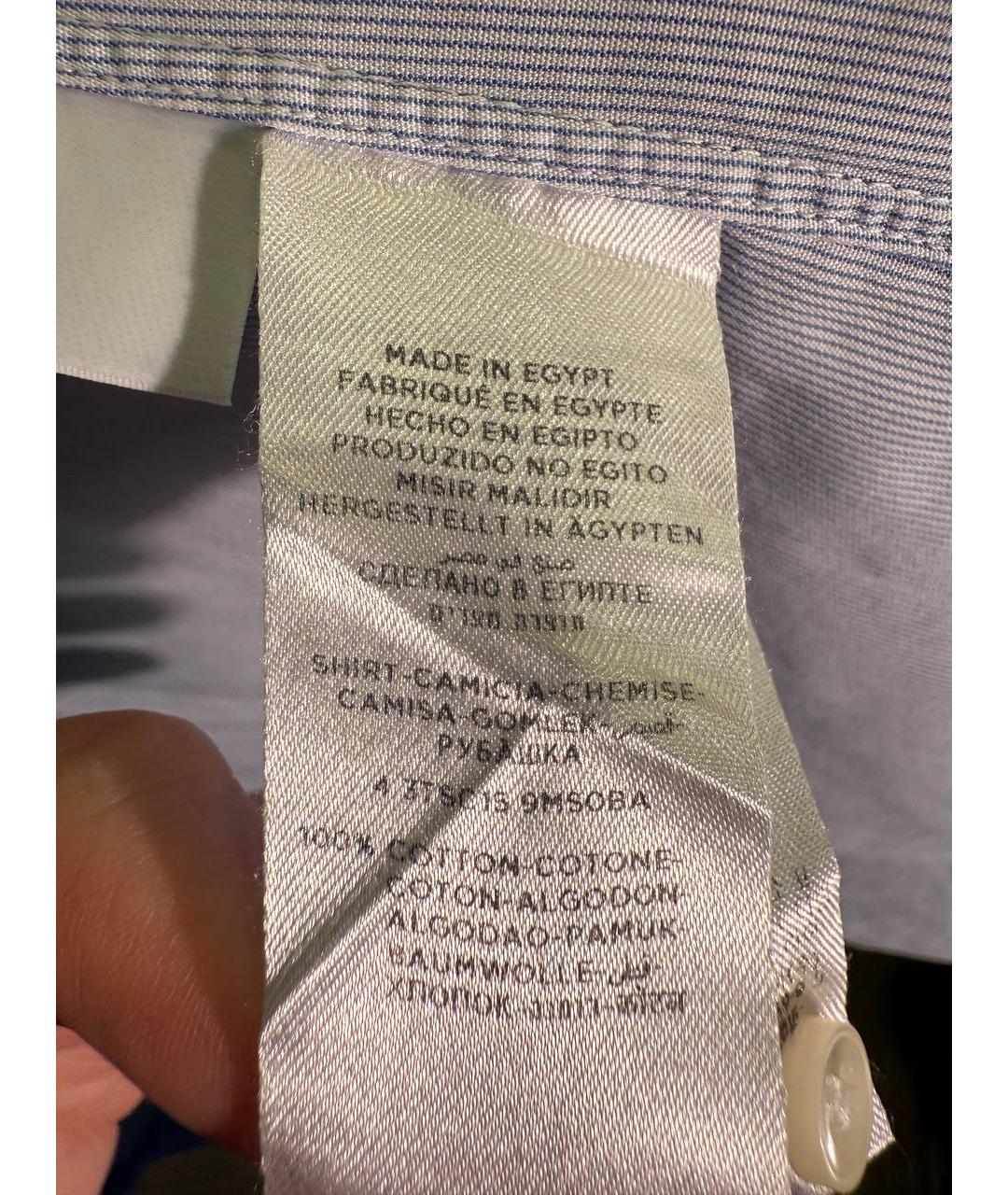 ERMENEGILDO ZEGNA XXX Голубая хлопковая кэжуал рубашка, фото 6