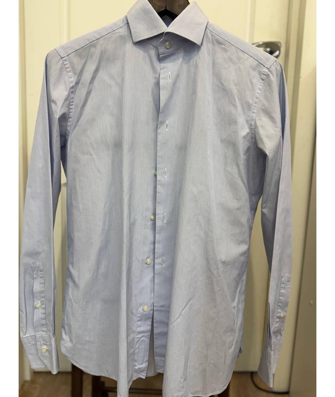 ERMENEGILDO ZEGNA XXX Голубая хлопковая кэжуал рубашка, фото 7