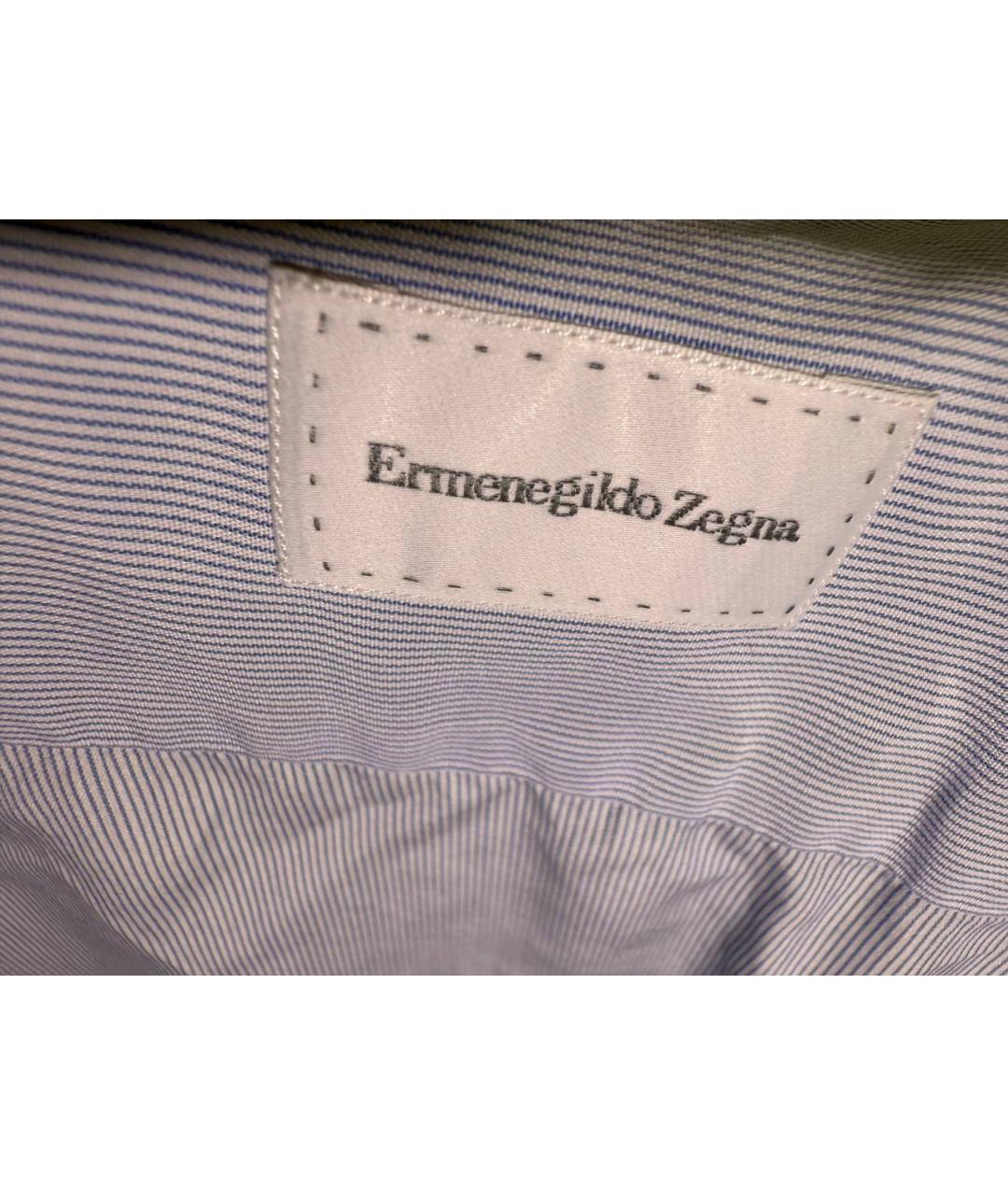 ERMENEGILDO ZEGNA XXX Голубая хлопковая кэжуал рубашка, фото 3