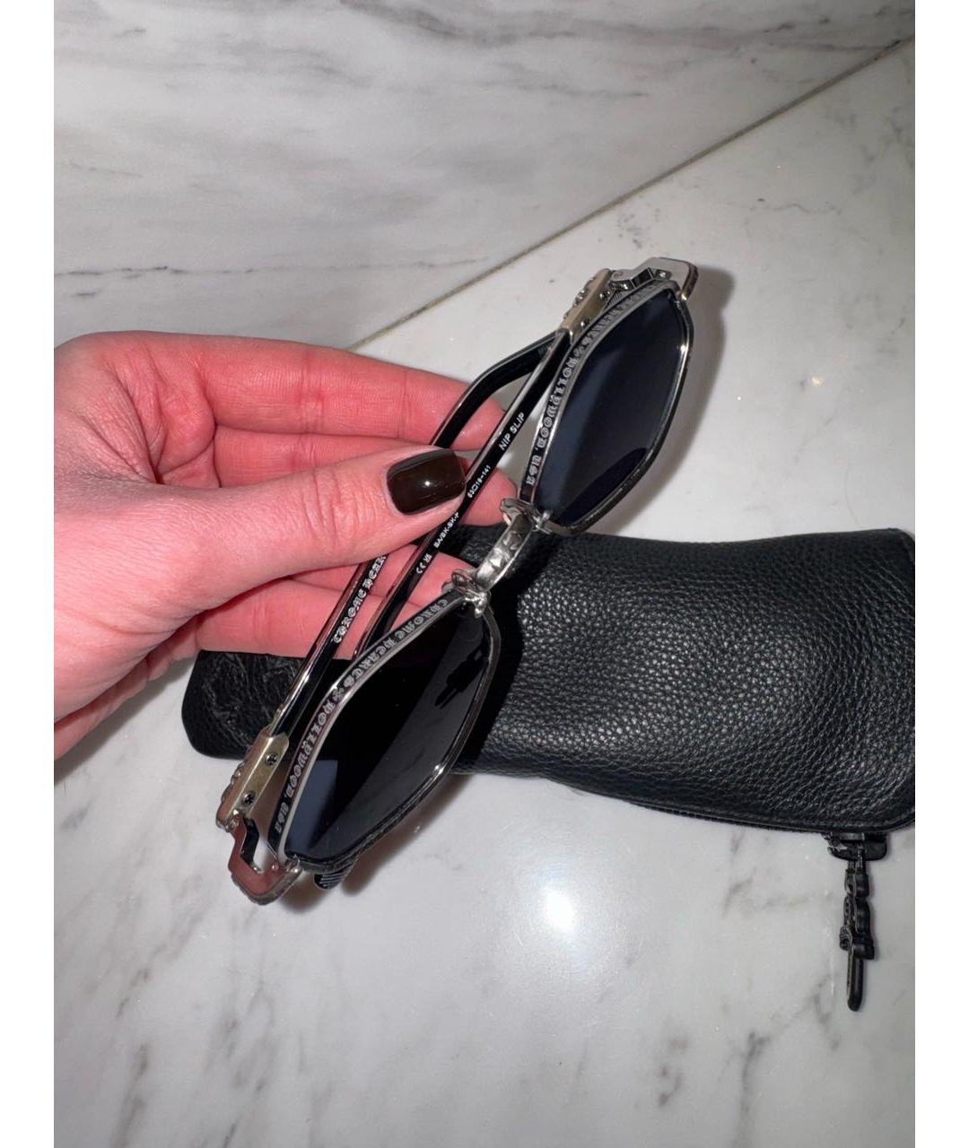 CHROME HEARTS Серебряные металлические солнцезащитные очки, фото 2