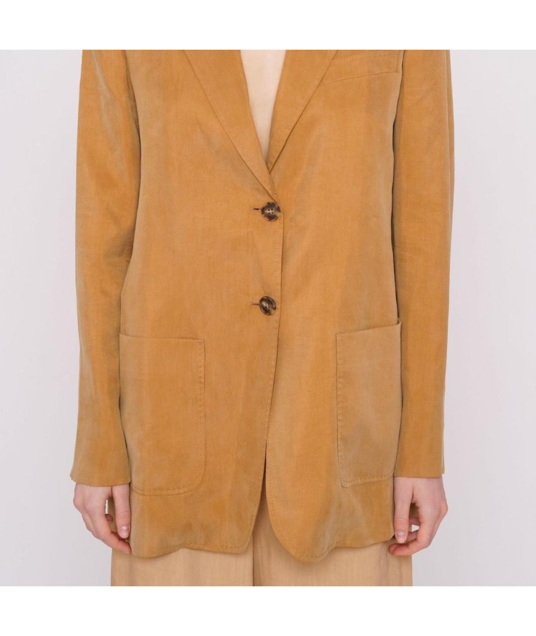 ALBERTA FERRETTI Горчичный жакет/пиджак, фото 4