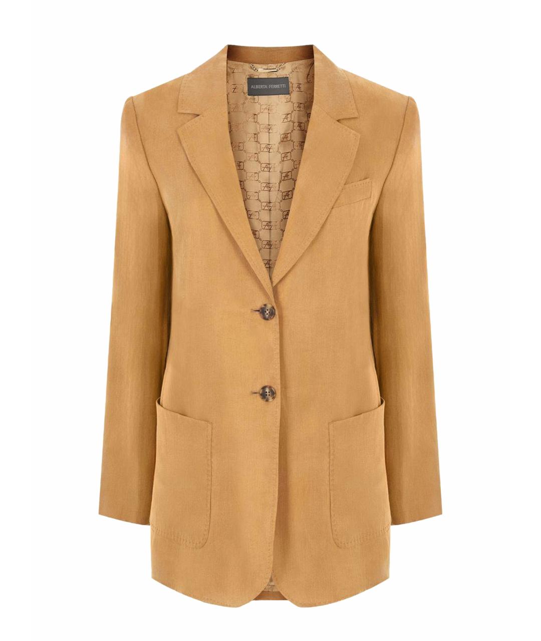 ALBERTA FERRETTI Горчичный жакет/пиджак, фото 1
