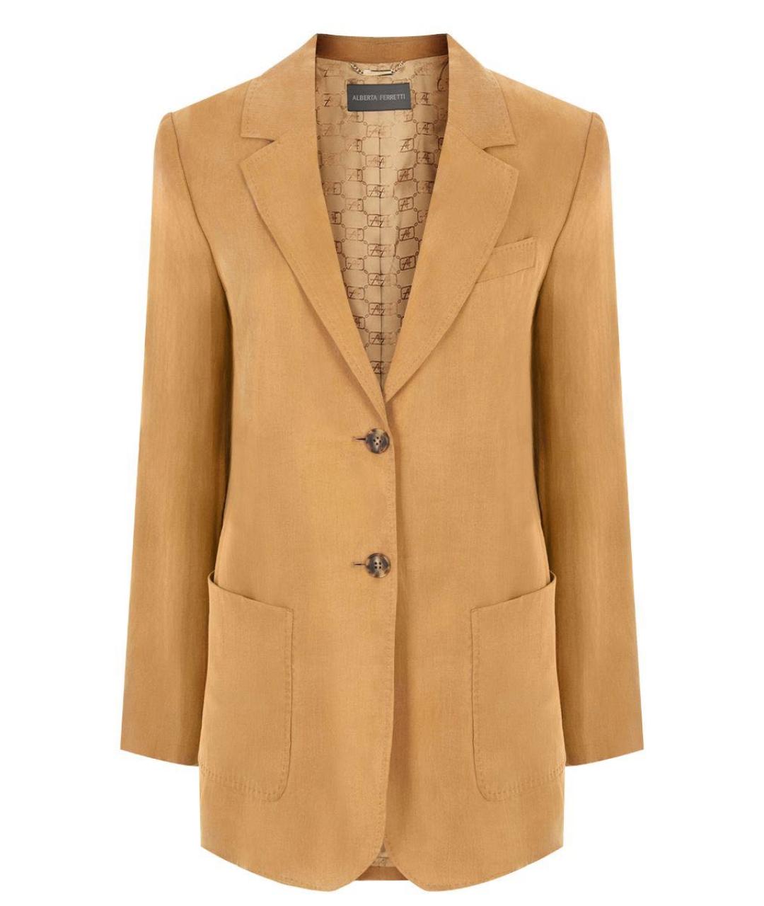 ALBERTA FERRETTI Горчичный жакет/пиджак, фото 5