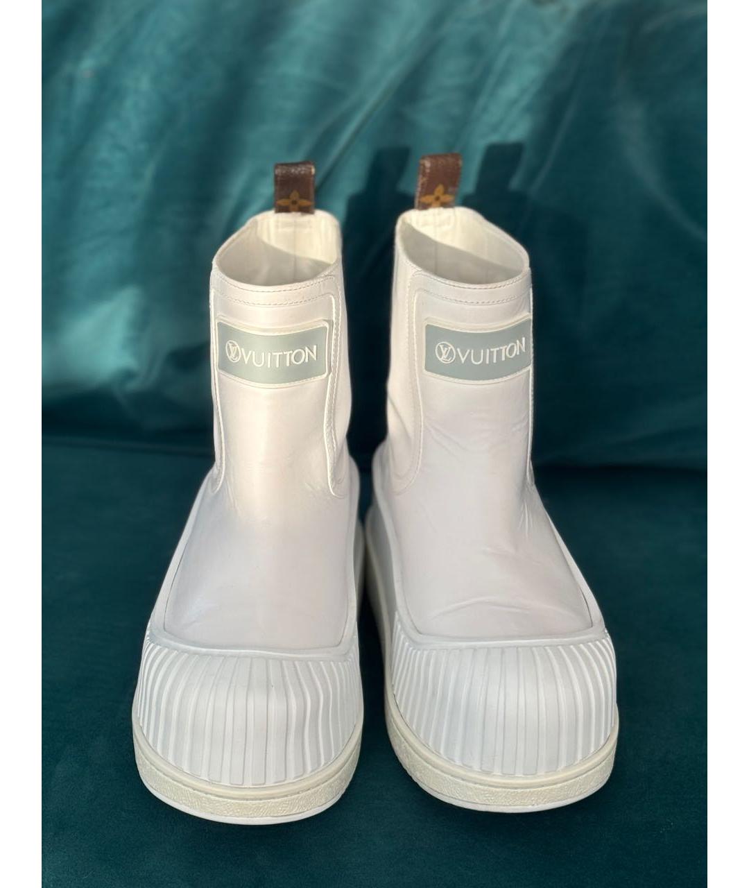 LOUIS VUITTON Белые кожаные полусапоги, фото 2