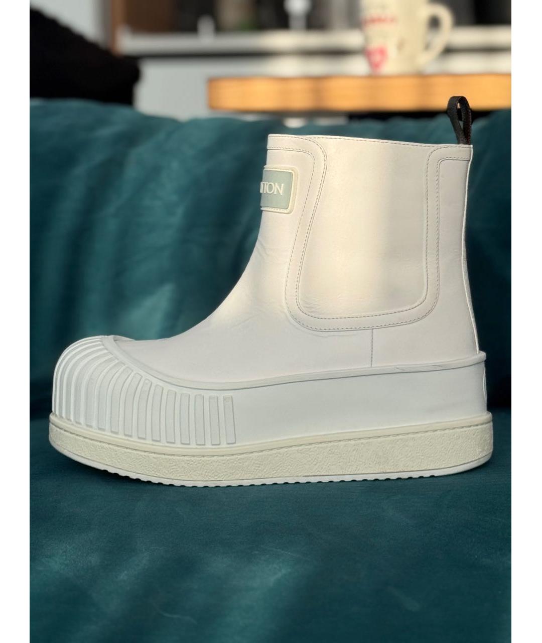 LOUIS VUITTON Белые кожаные полусапоги, фото 5