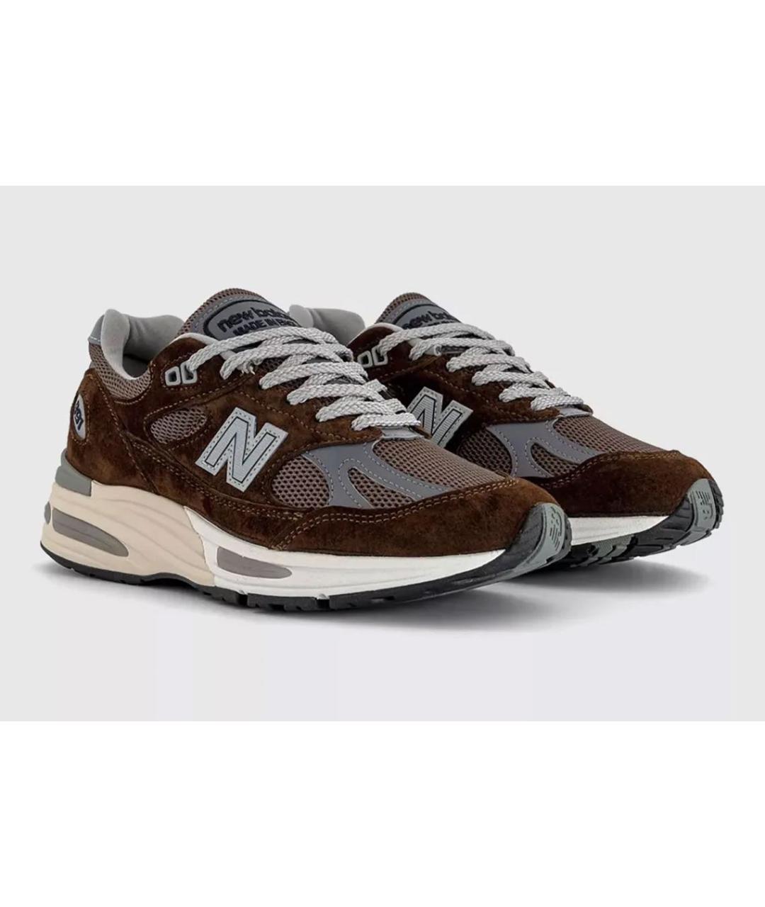NEW BALANCE Коричневые замшевые низкие кроссовки / кеды, фото 2