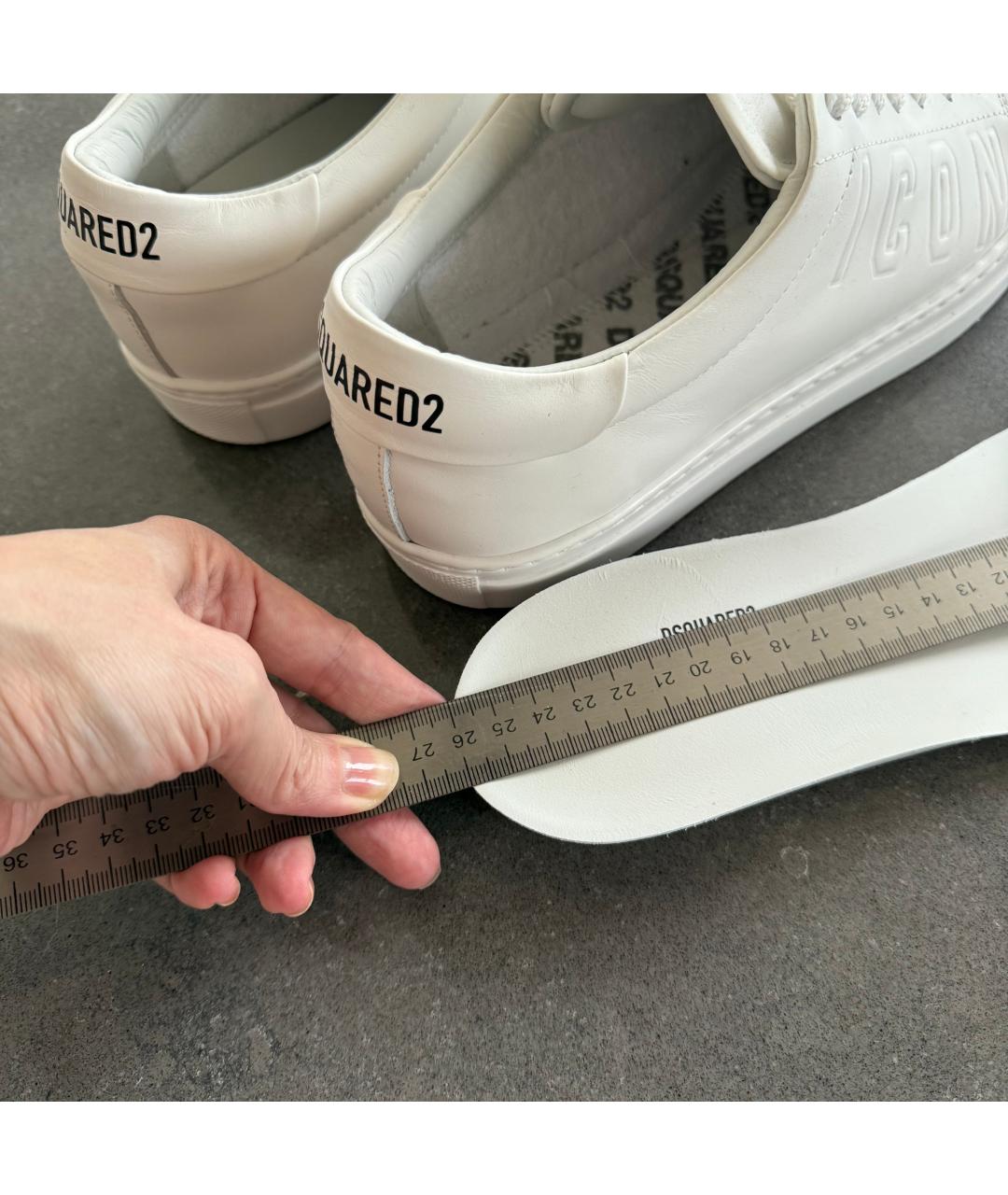 DSQUARED2 Белые кожаные кеды, фото 6