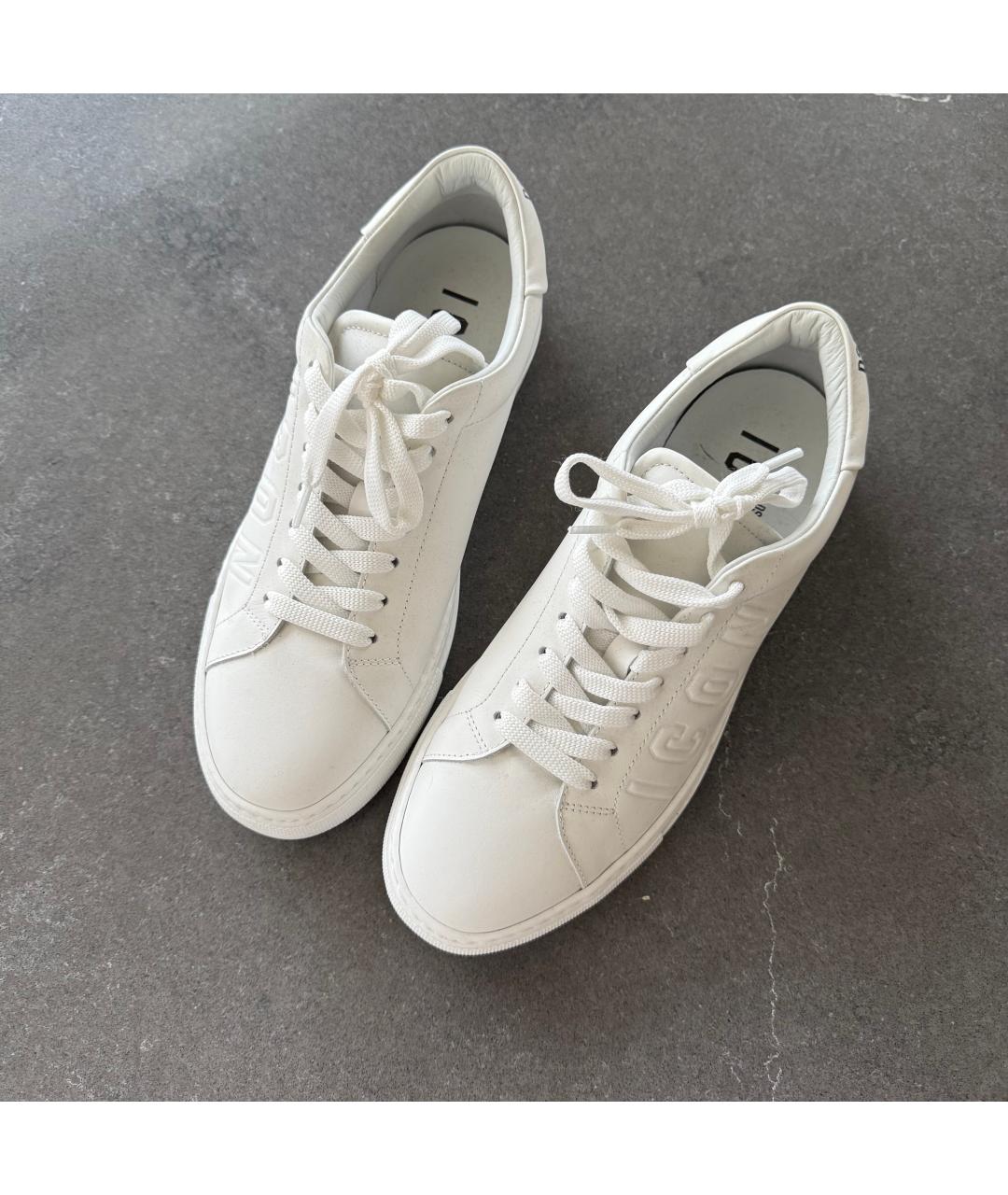 DSQUARED2 Белые кожаные кеды, фото 2