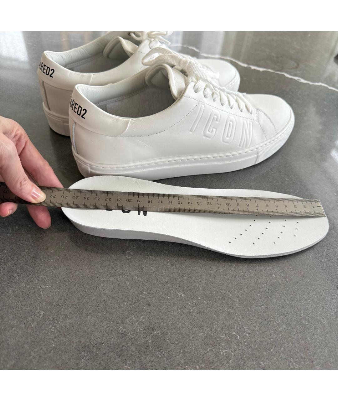 DSQUARED2 Белые кожаные кеды, фото 5