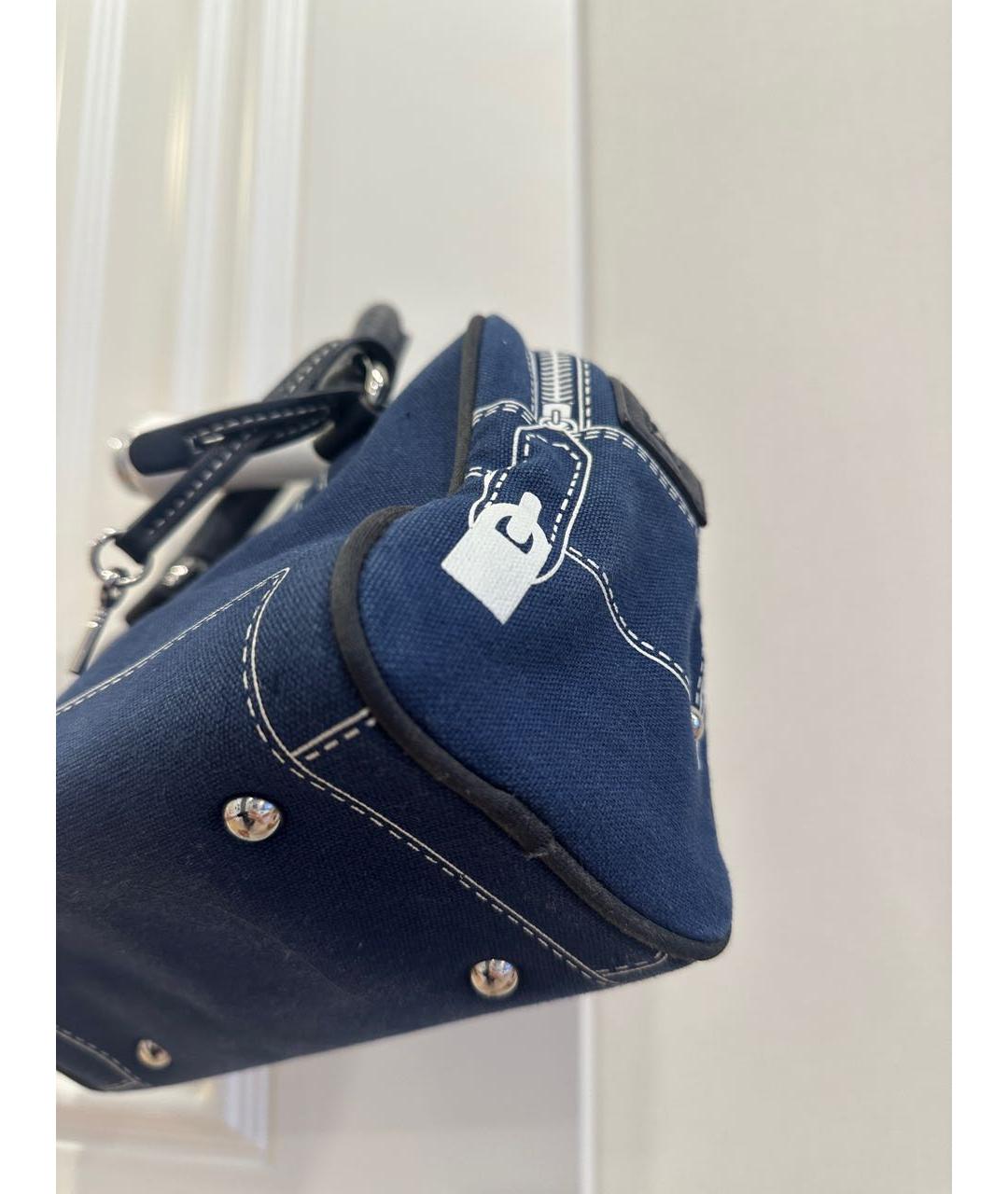 DOLCE&GABBANA Темно-синяя деним сумка с короткими ручками, фото 4