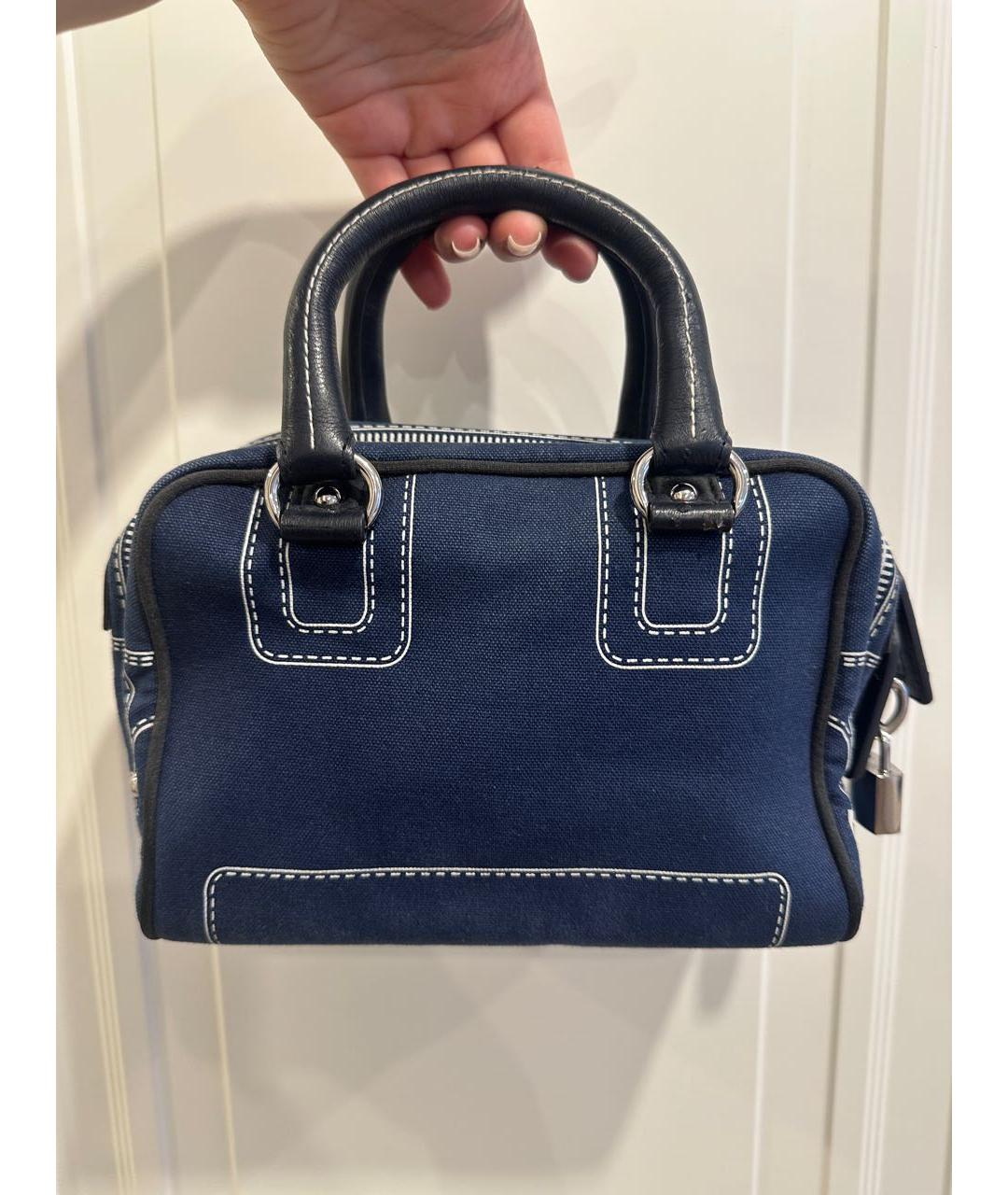 DOLCE&GABBANA Темно-синяя деним сумка с короткими ручками, фото 2