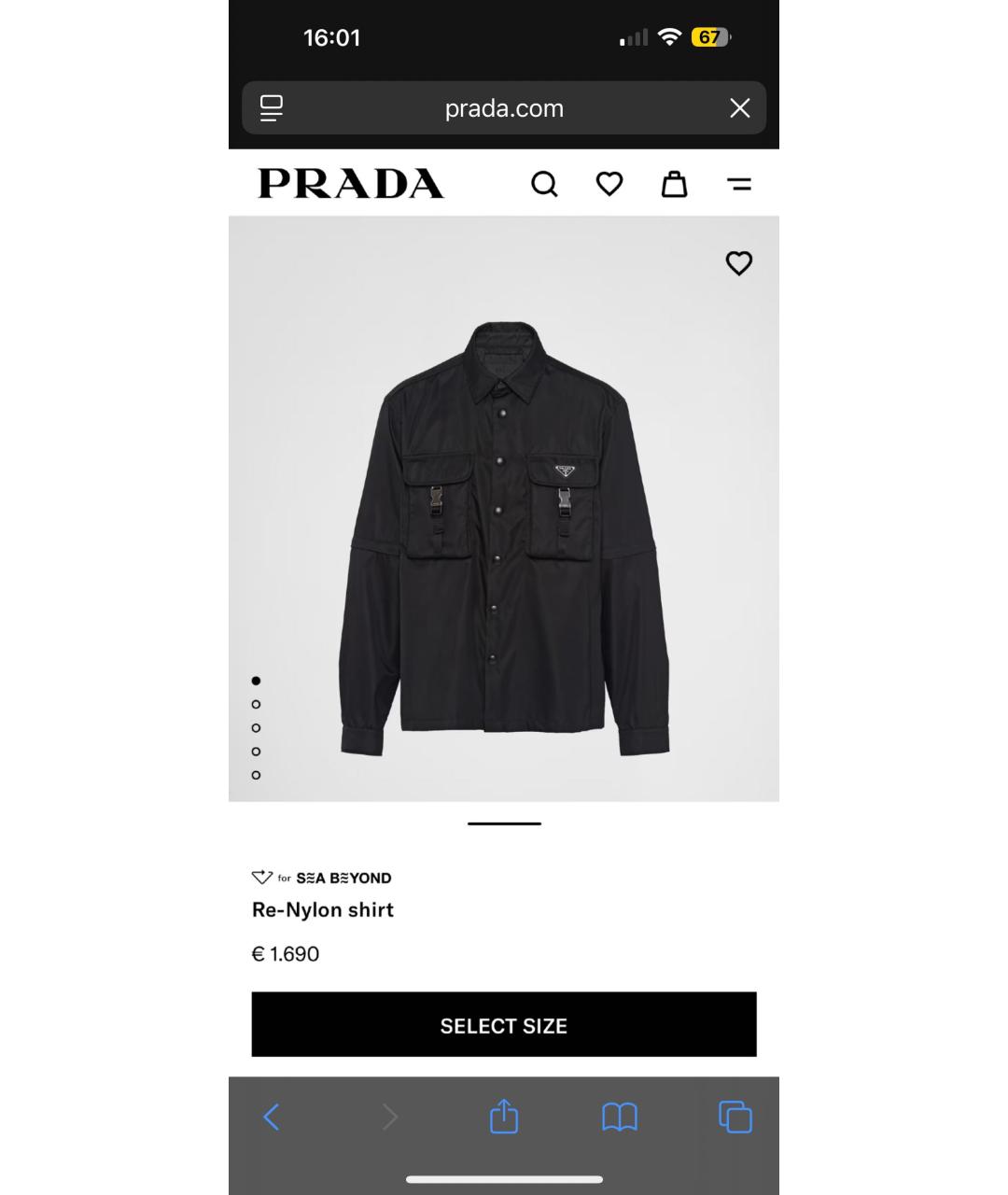 PRADA Черная кэжуал рубашка, фото 5