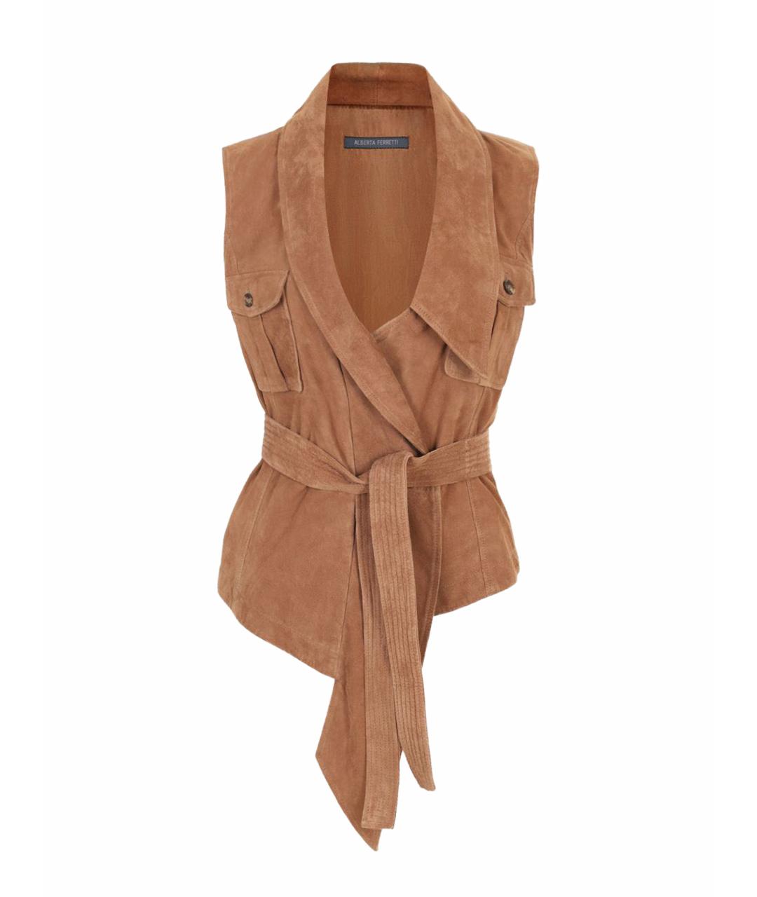 ALBERTA FERRETTI Горчичный жилет, фото 1