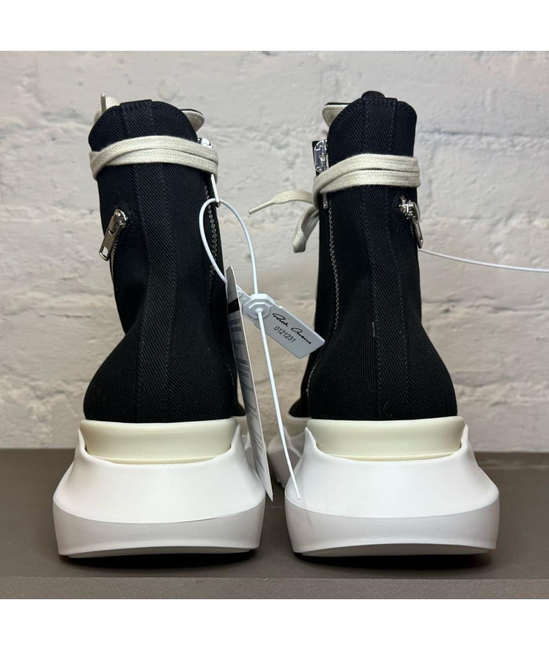 RICK OWENS DRKSHDW Черные текстильные высокие кроссовки / кеды, фото 4