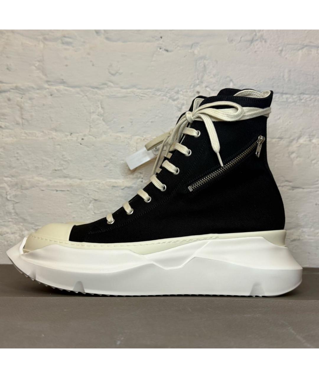 RICK OWENS DRKSHDW Черные текстильные высокие кроссовки / кеды, фото 9