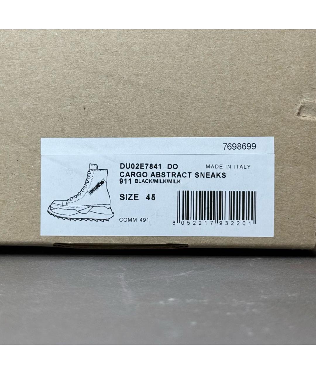 RICK OWENS DRKSHDW Черные текстильные высокие кроссовки / кеды, фото 8