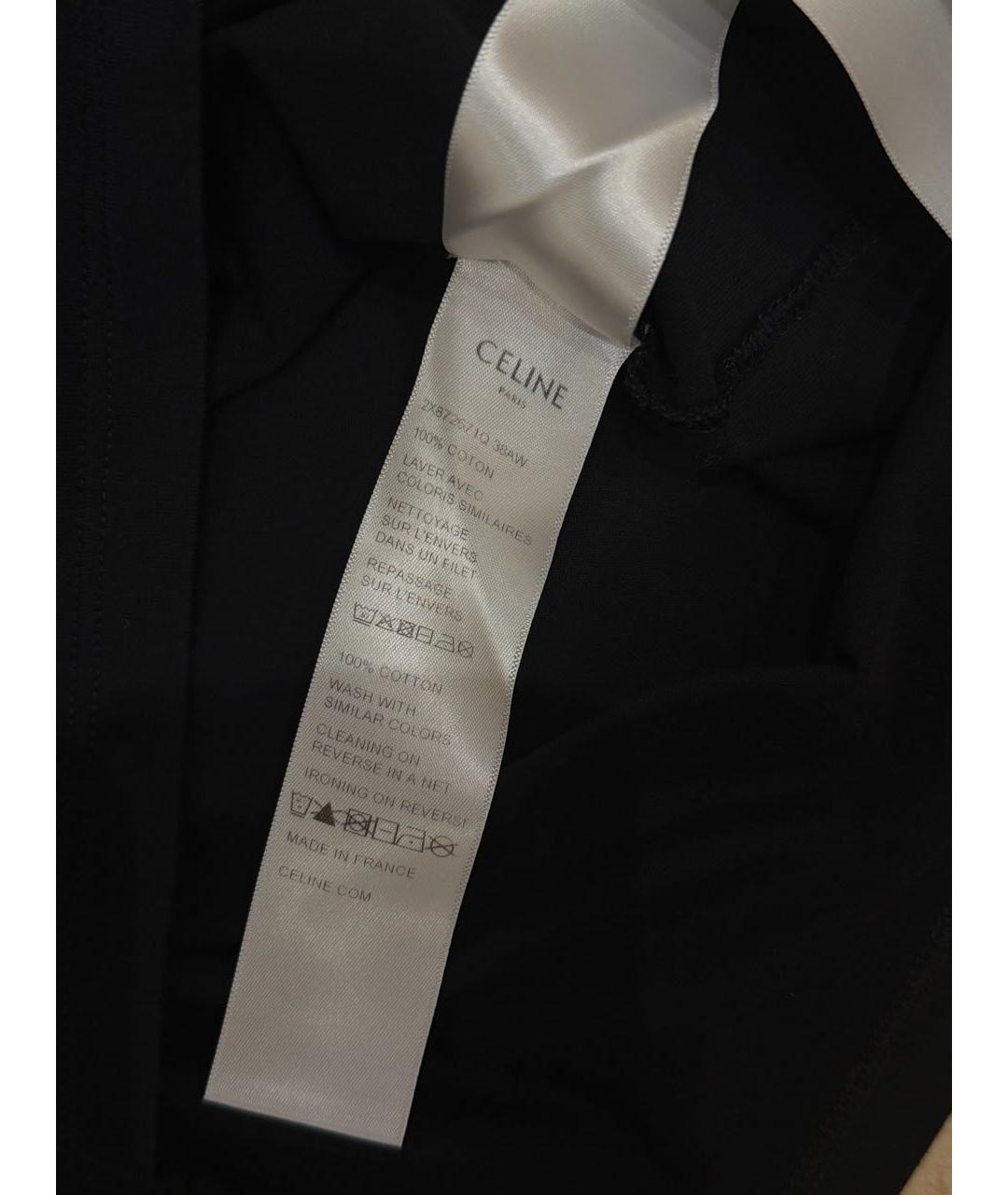 CELINE Темно-синяя хлопковая футболка, фото 4