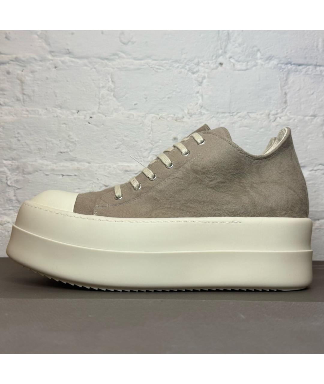 RICK OWENS DRKSHDW Бежевые текстильные низкие кроссовки / кеды, фото 9