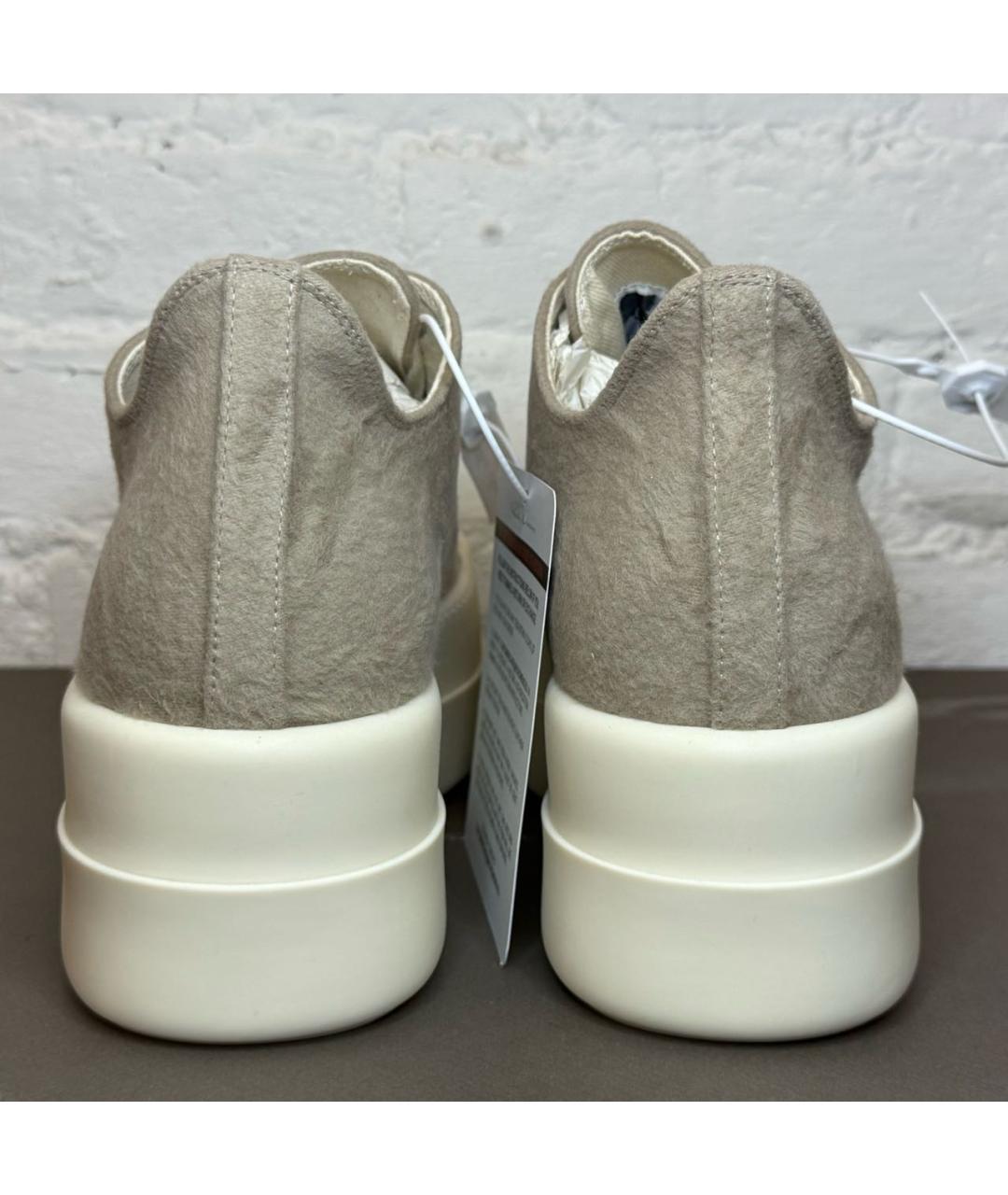 RICK OWENS DRKSHDW Бежевые текстильные низкие кроссовки / кеды, фото 4