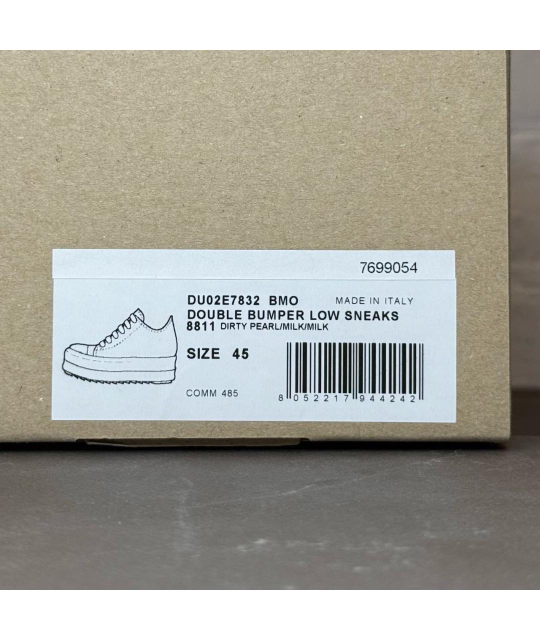 RICK OWENS DRKSHDW Бежевые текстильные низкие кроссовки / кеды, фото 8