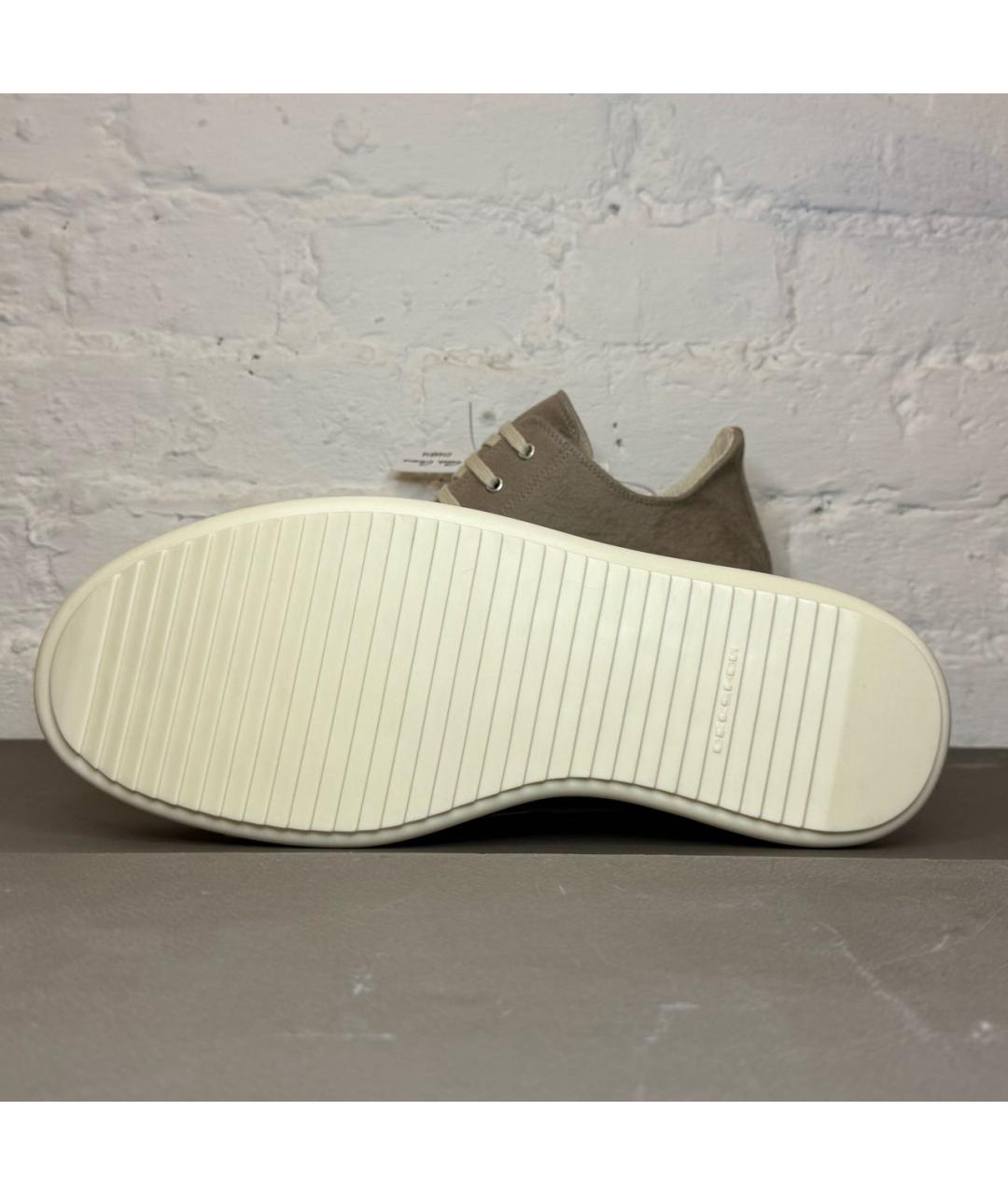RICK OWENS DRKSHDW Бежевые текстильные низкие кроссовки / кеды, фото 5