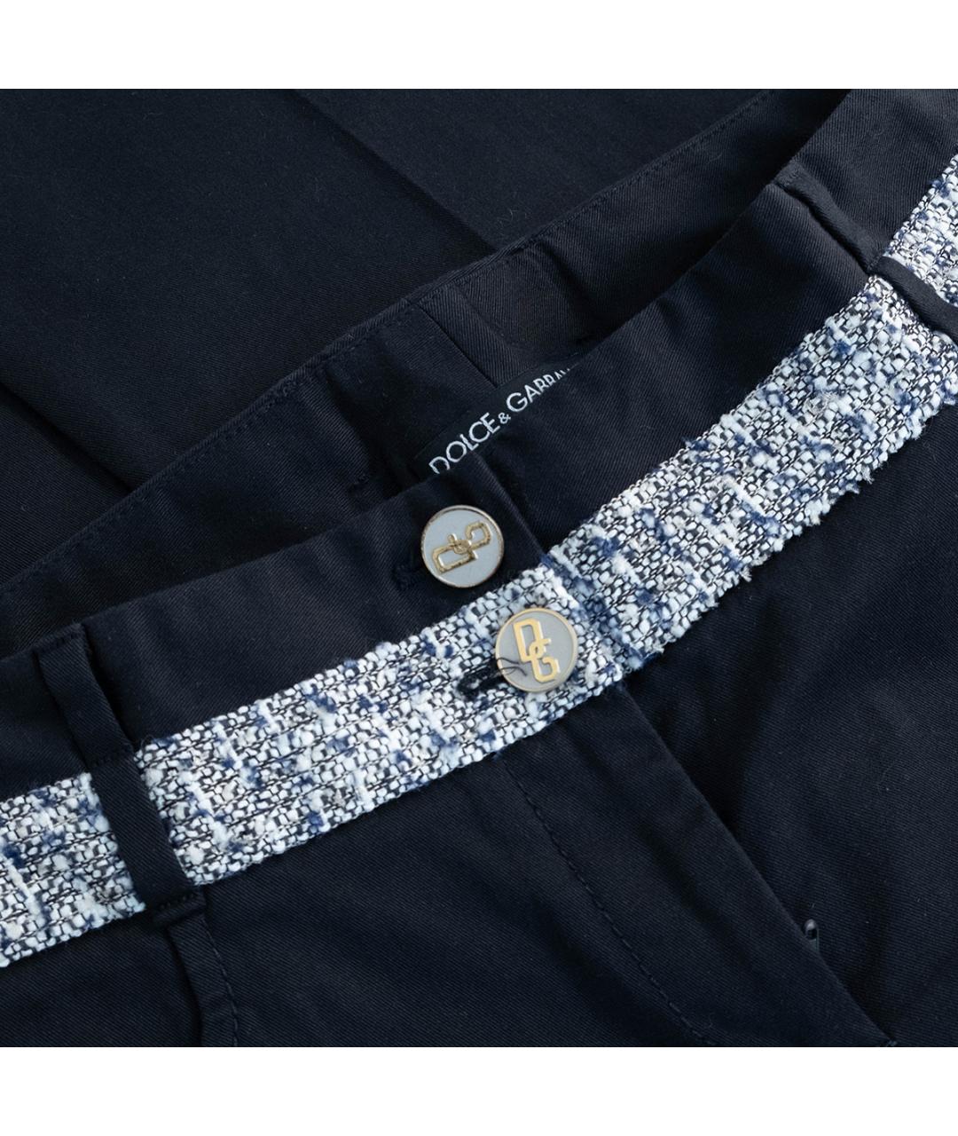 DOLCE&GABBANA Черные хлопковые прямые брюки, фото 3