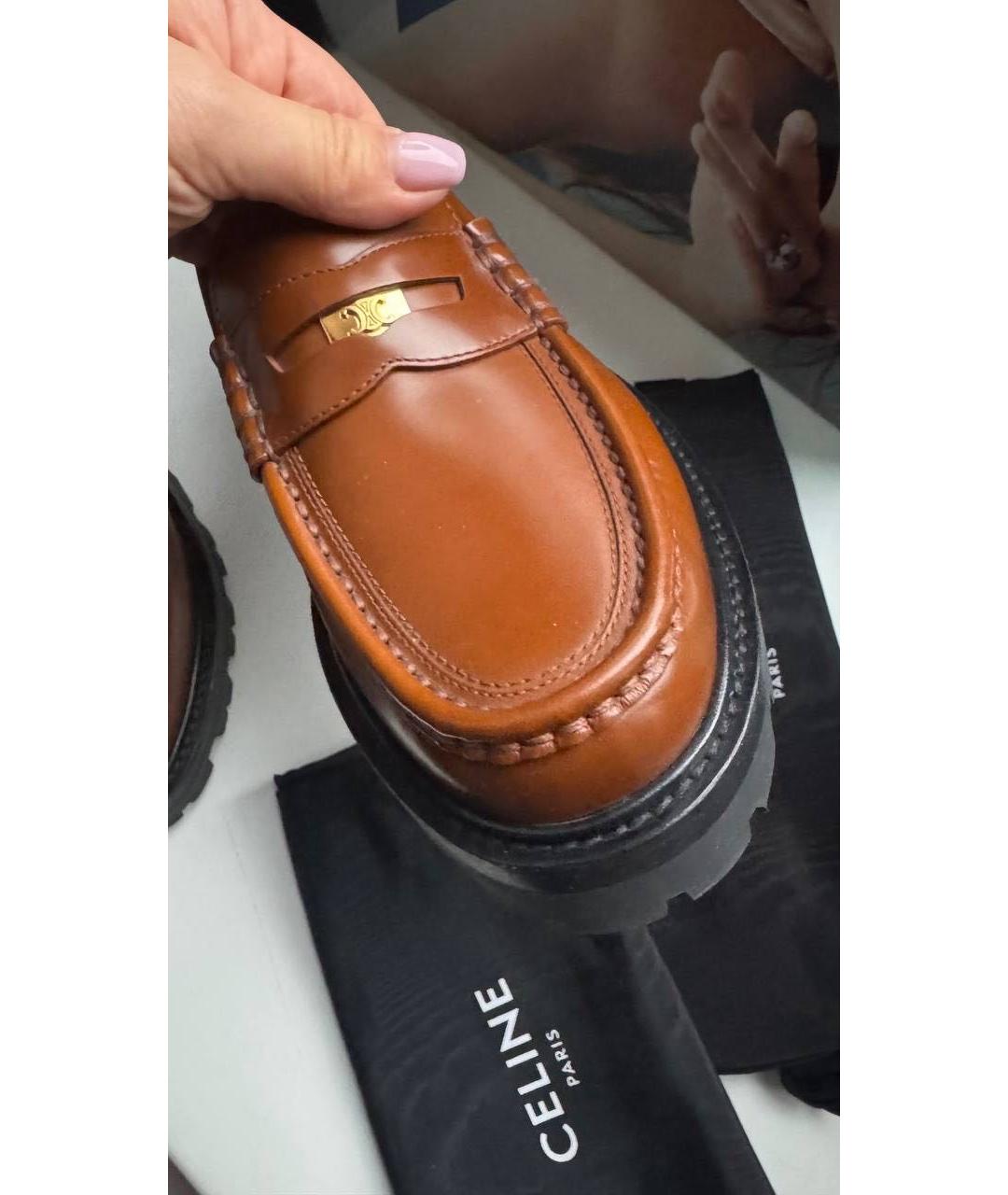 CELINE Коричневые кожаные лоферы, фото 3