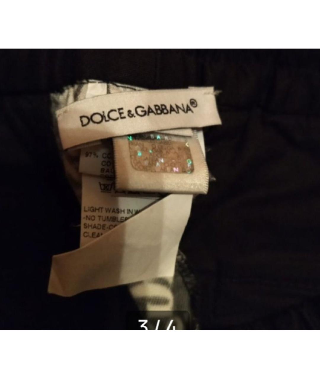 DOLCE & GABBANA KIDS Черные хлопковые брюки и шорты, фото 4