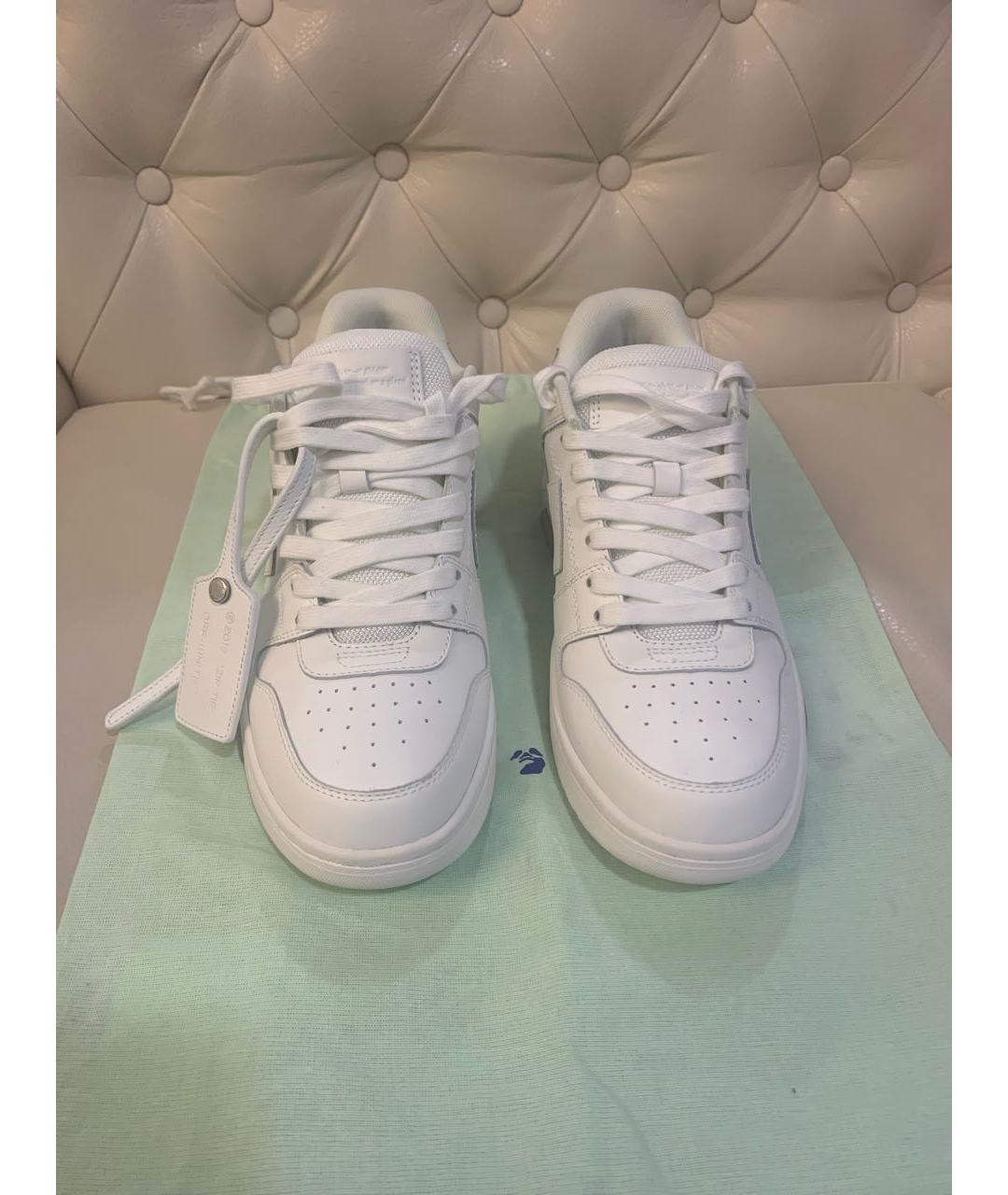 OFF-WHITE Белые кожаные кроссовки, фото 2