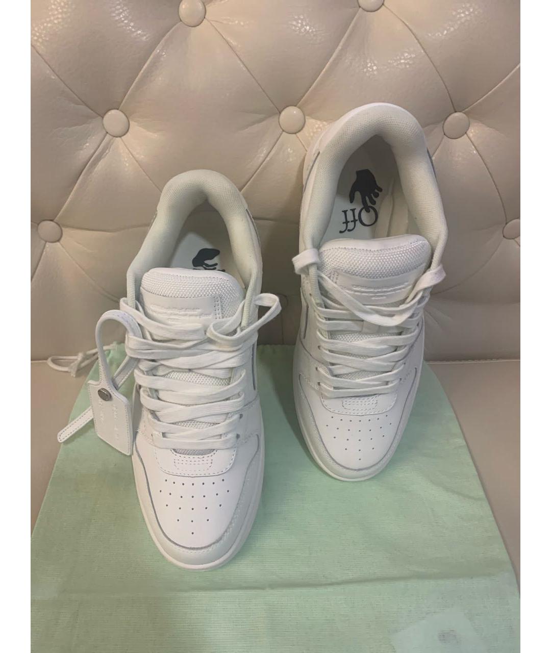 OFF-WHITE Белые кожаные кроссовки, фото 7