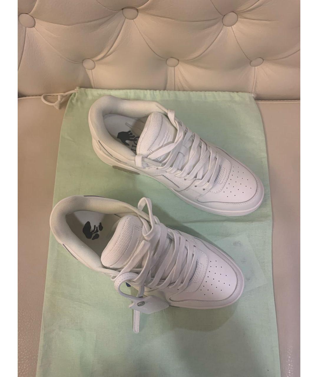 OFF-WHITE Белые кожаные кроссовки, фото 6