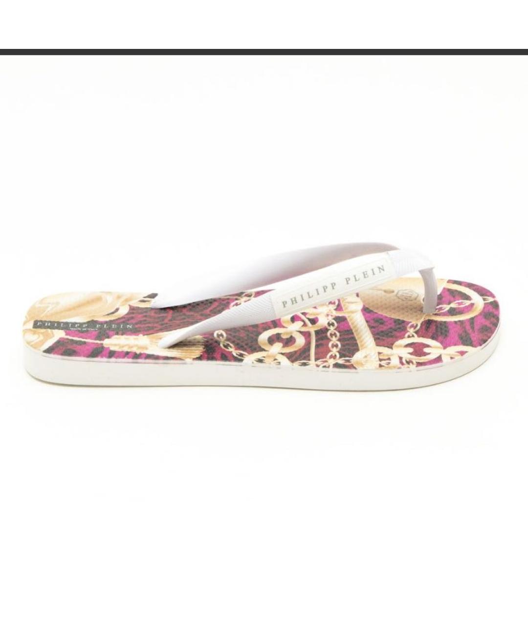 PHILIPP PLEIN Розовые неопреновые шлепанцы, фото 4
