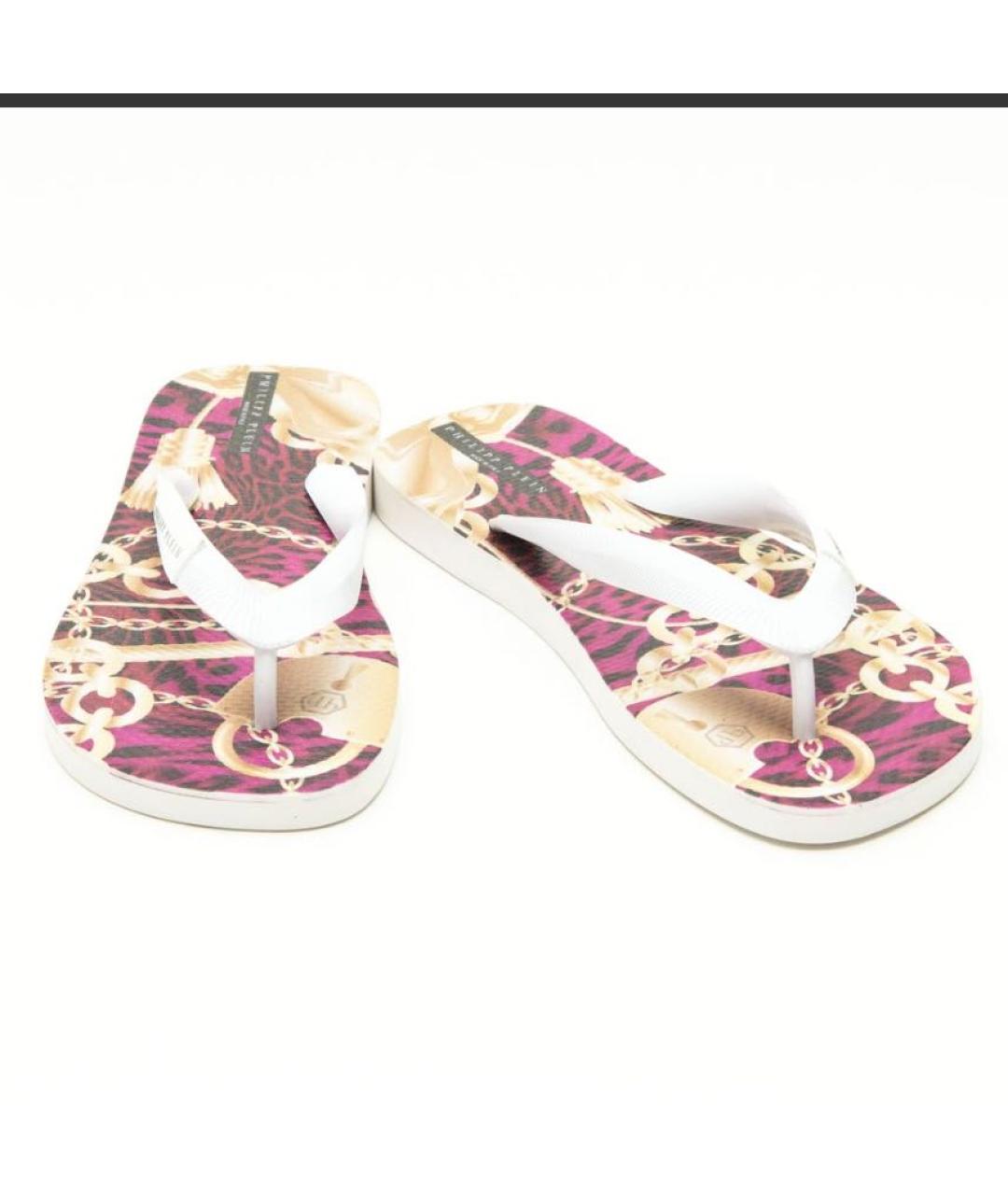 PHILIPP PLEIN Розовые неопреновые шлепанцы, фото 2