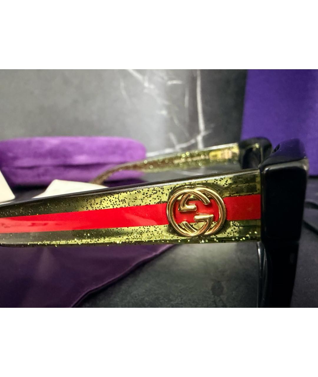 GUCCI Черные пластиковые солнцезащитные очки, фото 3