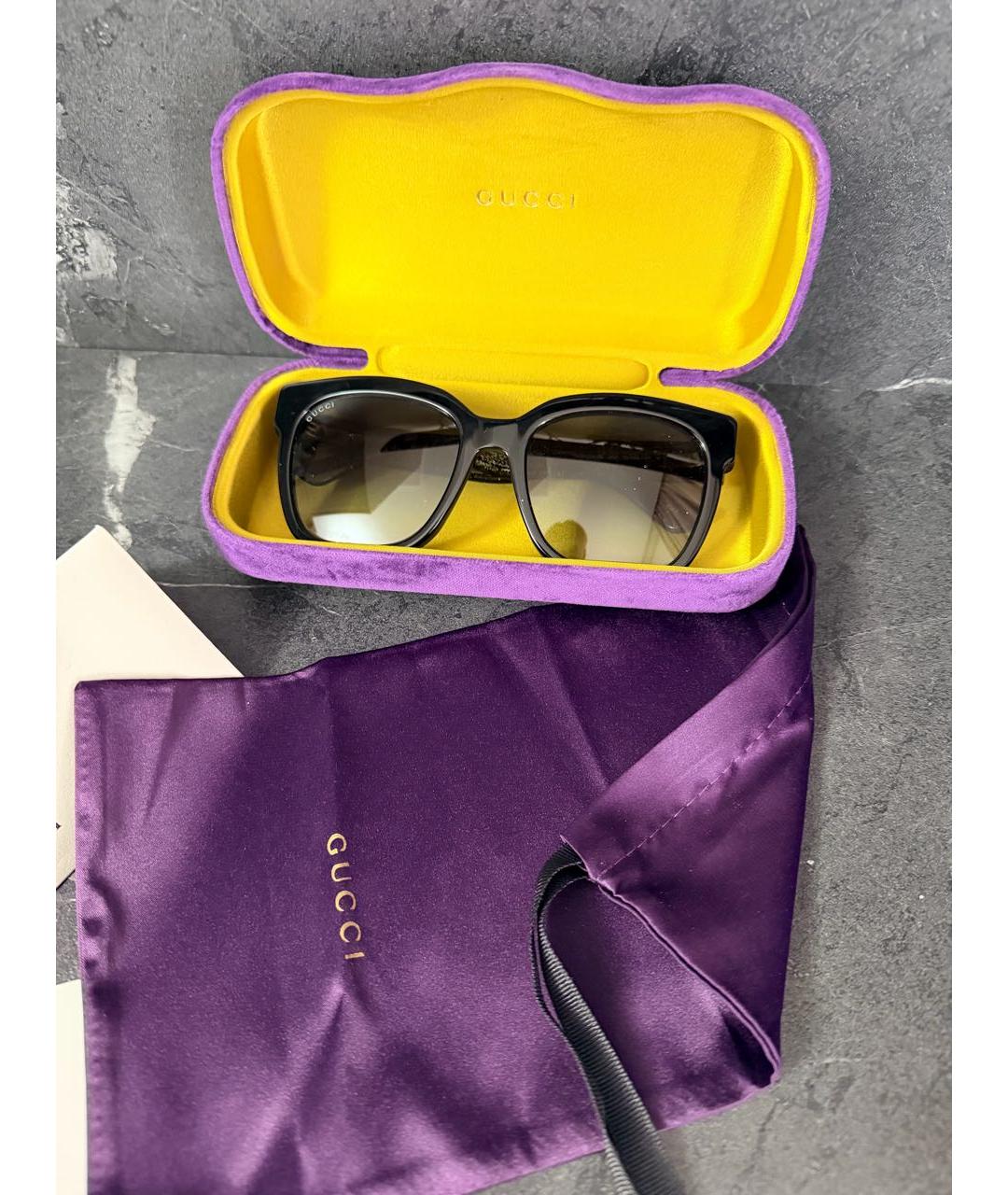 GUCCI Черные пластиковые солнцезащитные очки, фото 4