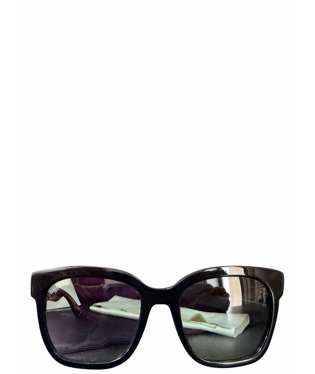 GUCCI Черные пластиковые солнцезащитные очки, фото 1